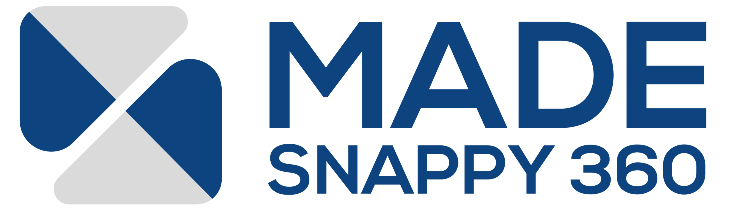 Made Snappy 360 logo blue on white 