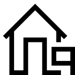 House icon representing the Estate Agency market, black on white