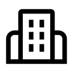 A large commercial development icon representing the Building Management Market, black on white