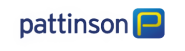 Pattinson logo with a green capital P on a blue square