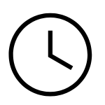 clock icon, black on white, arms at 12 and 4