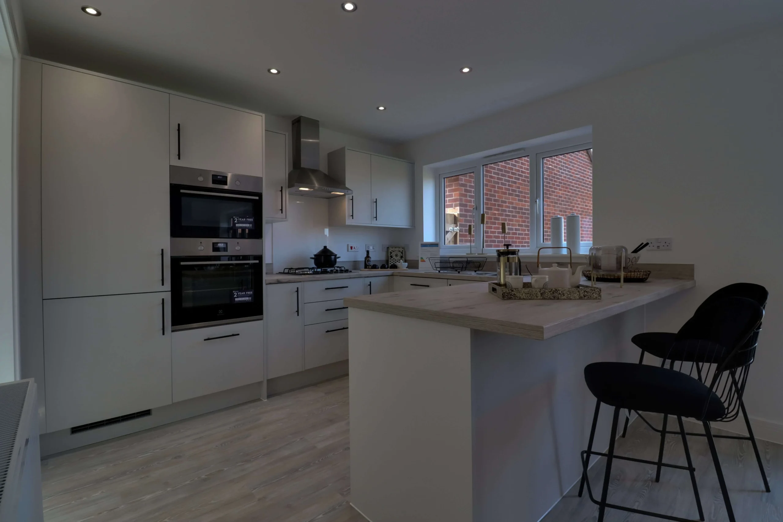 a dark kitchen interior poorly lit