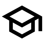 A mortar board icon representing the Education Market, black on white