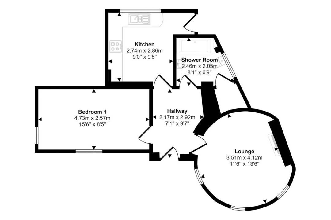 Circular made snappy floor plan example